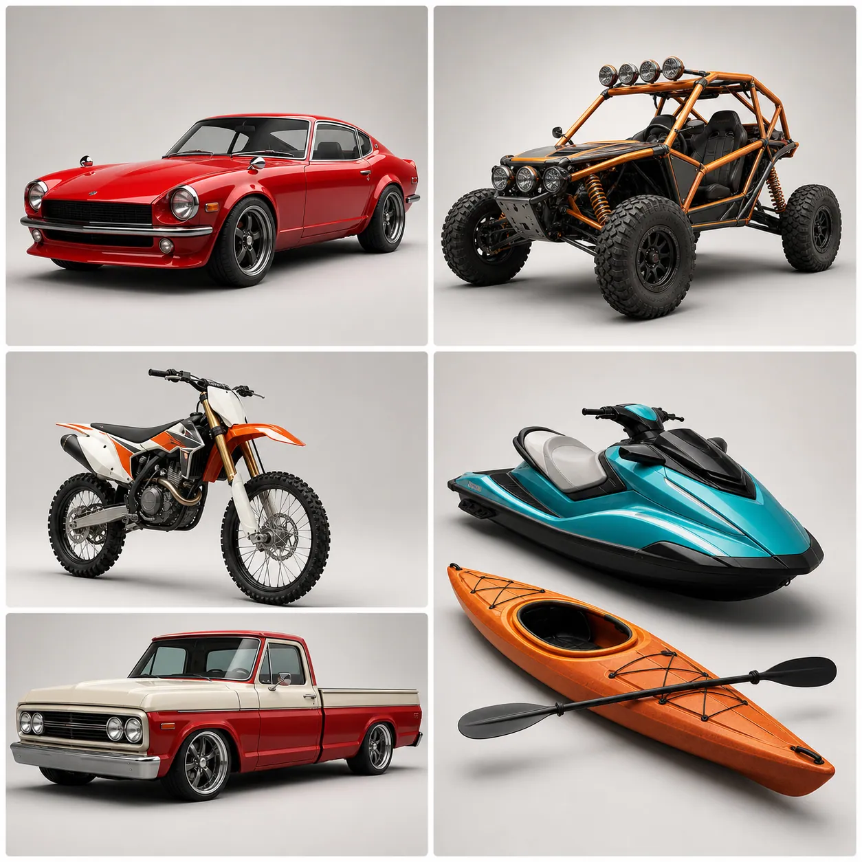 Collage of the six exclusive vehicles included in the GTA 6 Ultimate Edition