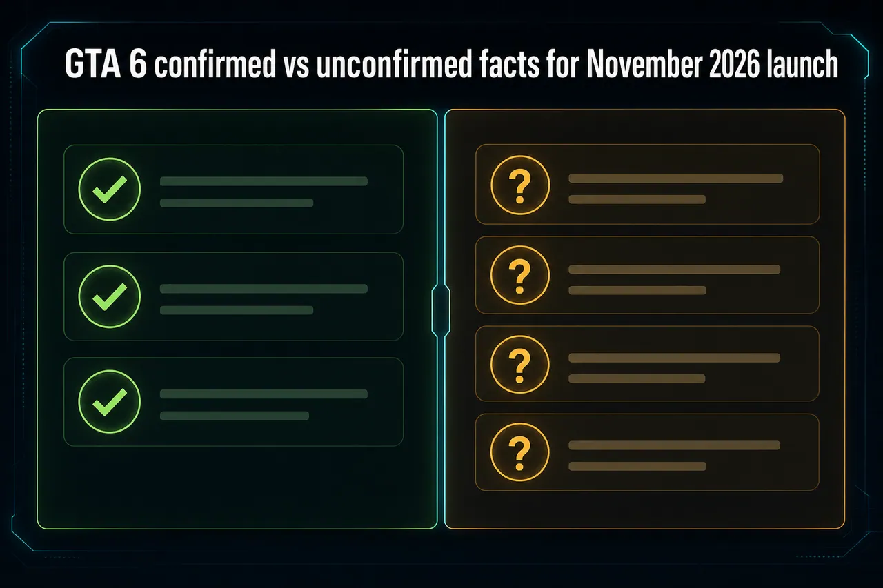 GTA 6 confirmed vs unconfirmed facts for November 2026 launch