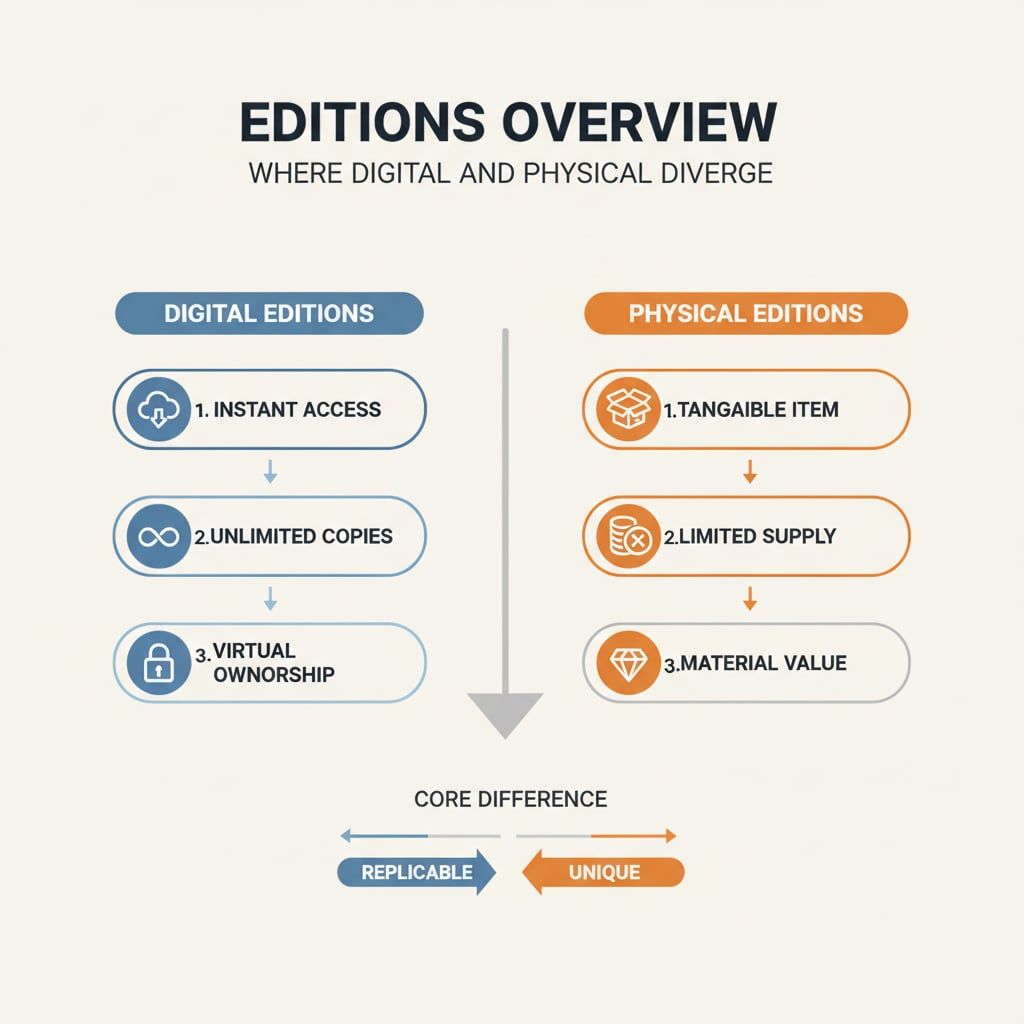 Editions Overview: Where Digital and Physical Diverge