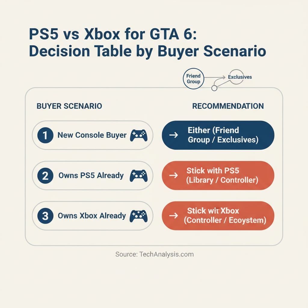 PS5 vs Xbox for GTA 6: Decision Table by Buyer Scenario