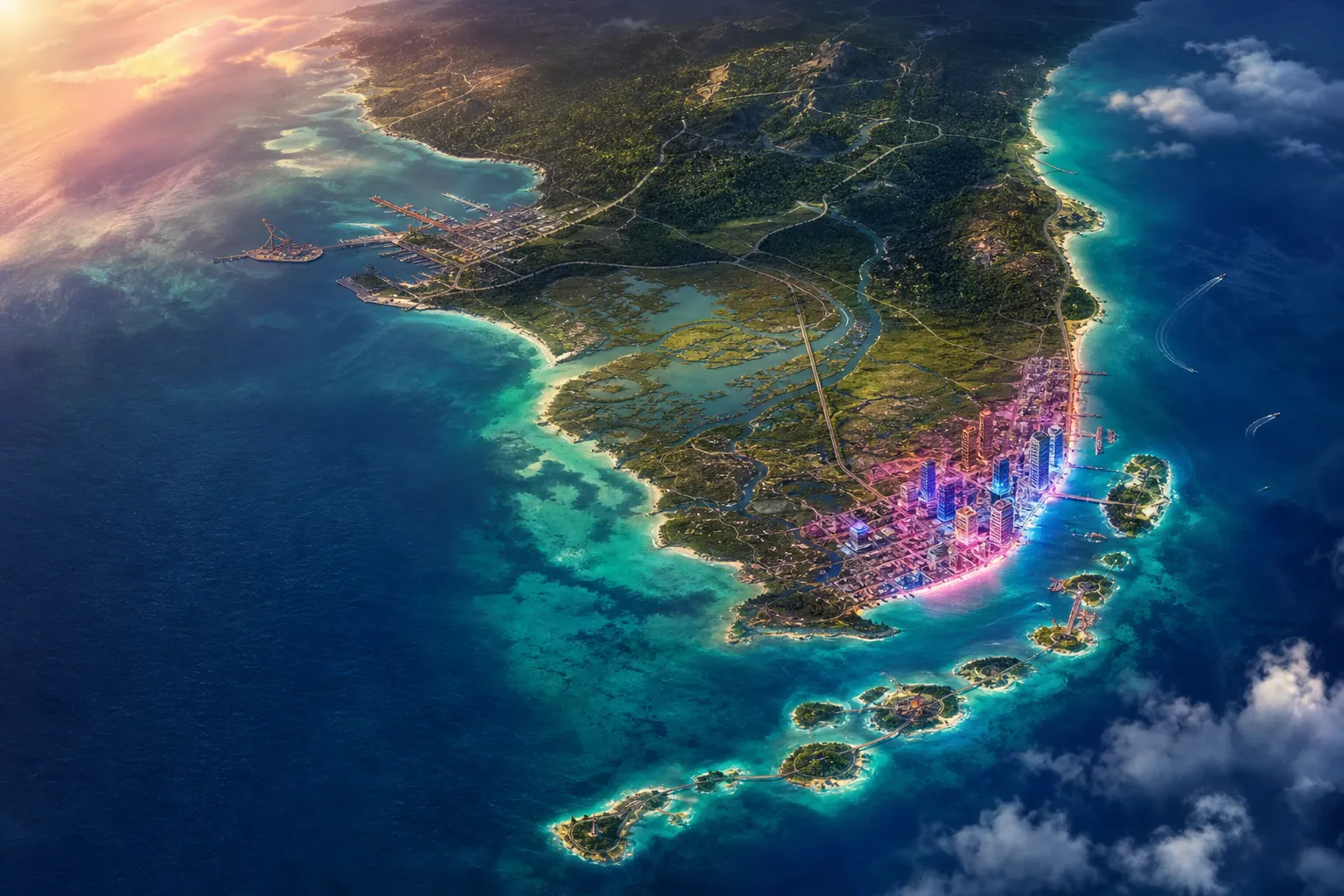 GTA 6 State of Leonida map art showing Vice City and the surrounding regions
