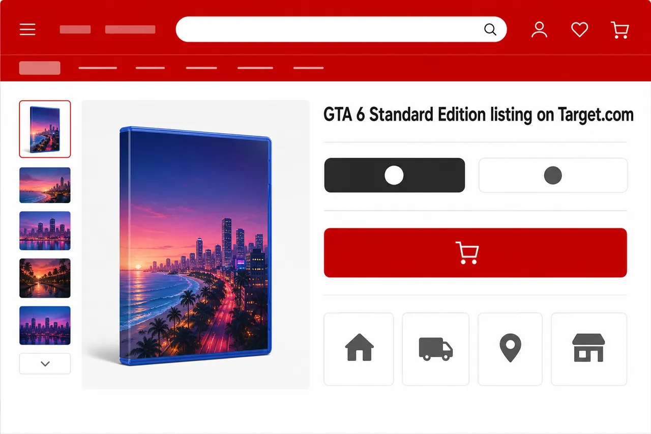 GTA 6 Standard Edition listing on Target.com